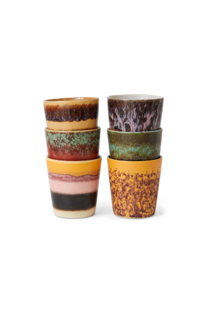HKliving | 70's Ceramics Valley kávéscsésze szett | 70's Ceramics Valley Coffee Mugs Set of 6 | Home of Solinfo
