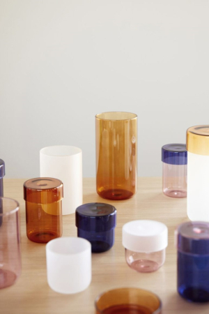 Hübsch | Pop üveg tároló szett | Pop storage jars blue | Home of Solinfo