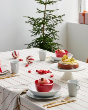 Södahl | Line asztalterítő fehér-piros | Line Tablecloth Offwhite-Red | Home of Solinfo