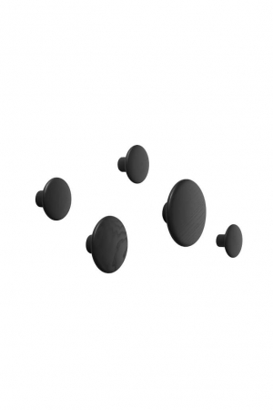 Muuto | Fa akasztó szett, fekete | Wood dots set, black | Home of Solinfo 