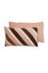 HKliving | Csíkos rózsaszín bársony párna | Striped rose cushion velvet | Home of Solinfo