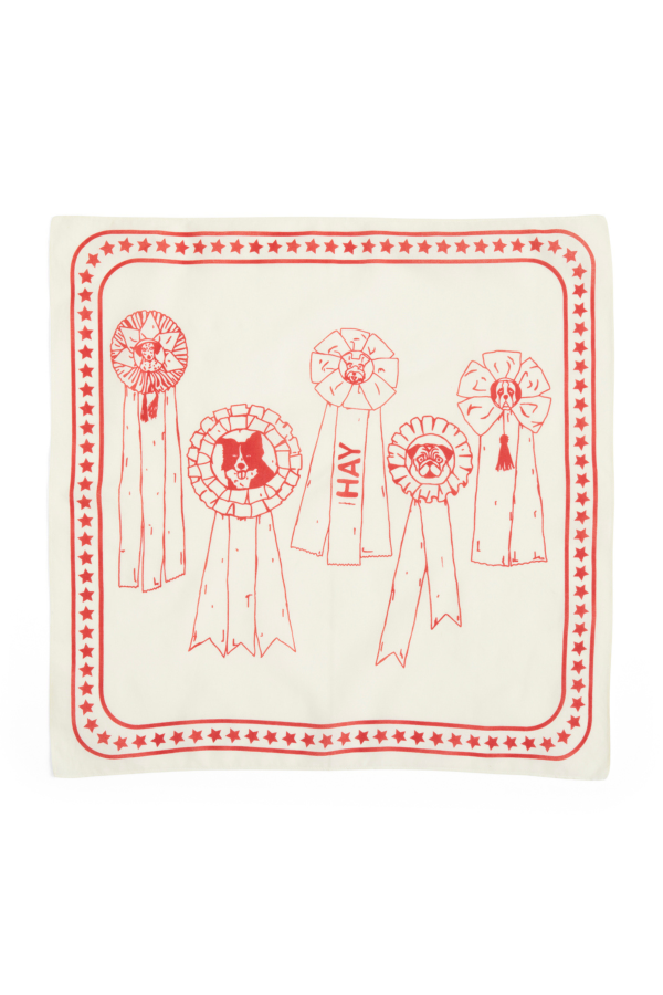 HAY | HAY fehér és piros újrahasznosított kutyakendő  | HAY Dogs Scarf Recycled Off-white with red | Home of Solinfo