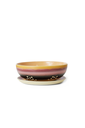 70's ceramics sunset berry tál