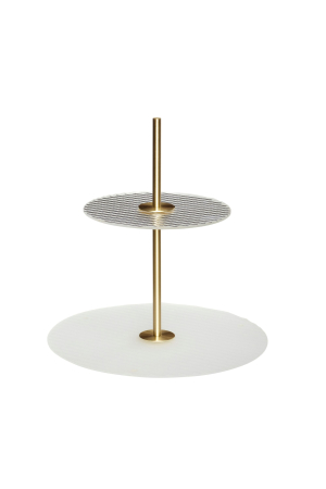 Hübsch | Ripple emeletes szervírozótál | Ripple Etagere Frosted and Brass  | Home of Solinfo