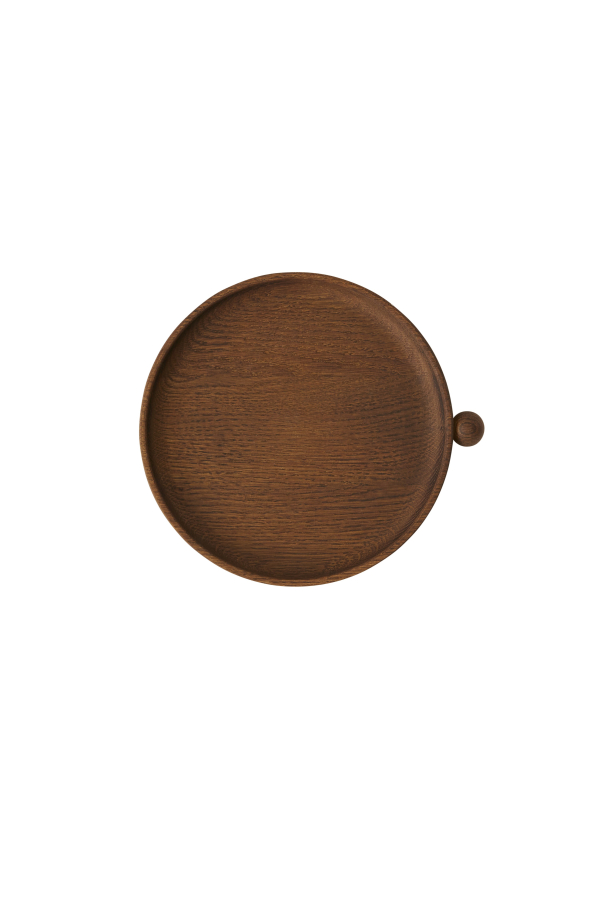  OYOY | Inka kicsi kerek füstölt tölgy tálca | Inka Small Rounded Smoked Oak Tray | Home of Solinfo